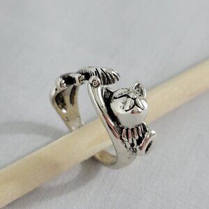 Cozy Cat Ring Adjustable Size Animal Jewelry